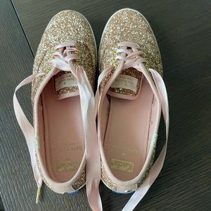 Size 8 Kate Spade rose gold keds